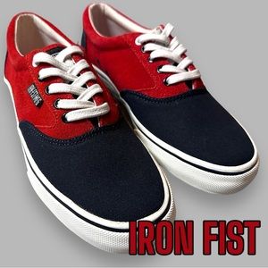 NWOT (No Box) Iron Fist Canvas Sneakers in Dark Navy and Red. 👟👟